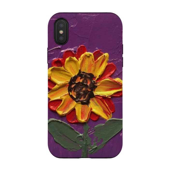 iPhone Xs / X StrongFit Sunflower acrylic painting by ArtKingdom7