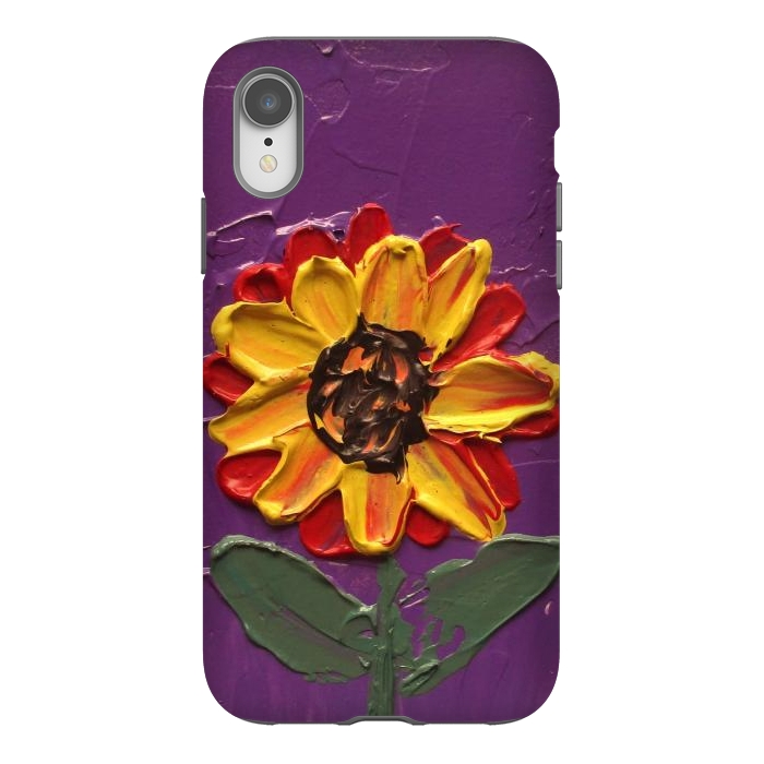 iPhone Xr StrongFit Sunflower acrylic painting by ArtKingdom7