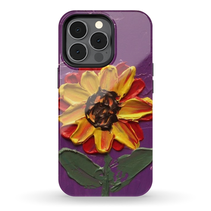 iPhone 13 pro StrongFit Sunflower acrylic painting by ArtKingdom7