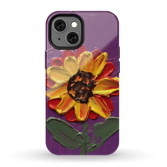 iPhone 13 mini StrongFit Sunflower acrylic painting by ArtKingdom7