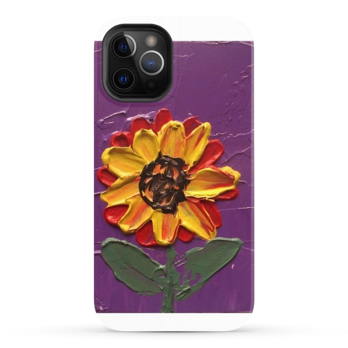 iPhone 12 Pro Max StrongFit Sunflower acrylic painting by ArtKingdom7