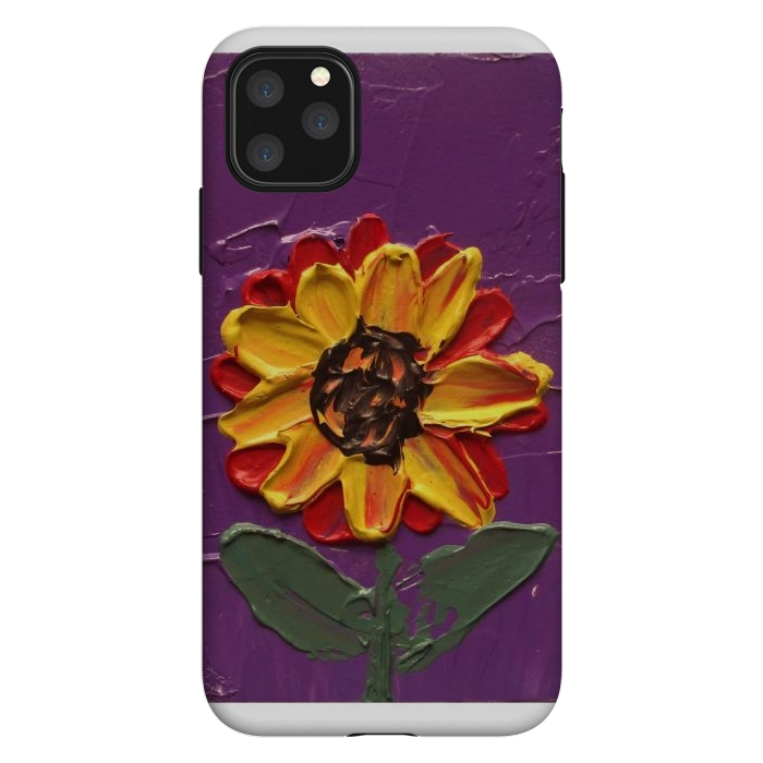 iPhone 11 Pro Max StrongFit Sunflower acrylic painting by ArtKingdom7