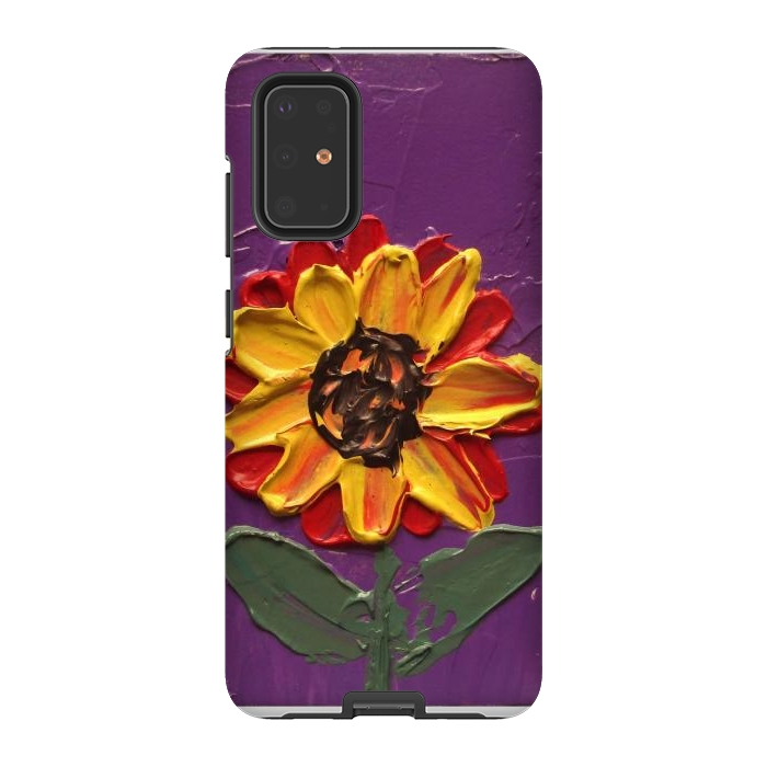 Galaxy S20 Plus StrongFit Sunflower acrylic painting by ArtKingdom7