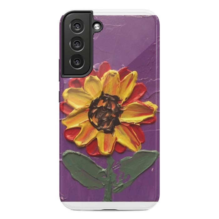 Galaxy S22 plus StrongFit Sunflower acrylic painting by ArtKingdom7