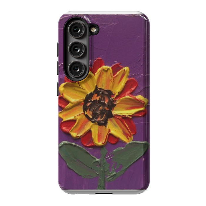 Galaxy S23 StrongFit Sunflower acrylic painting by ArtKingdom7