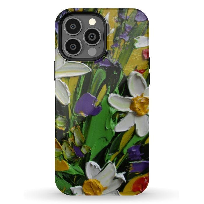 iPhone 13 Pro Max StrongFit Impasto flowers oil art original by ArtKingdom7