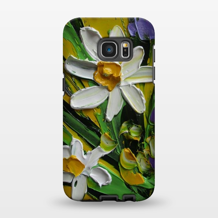 Galaxy S7 EDGE StrongFit Impasto flowers oil art original by ArtKingdom7