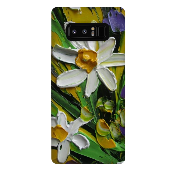Galaxy Note 8 StrongFit Impasto flowers oil art original by ArtKingdom7