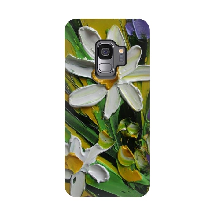 Galaxy S9 StrongFit Impasto flowers oil art original by ArtKingdom7