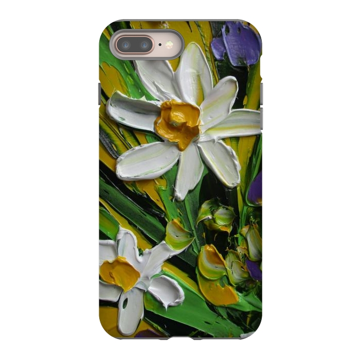iPhone 8 plus StrongFit Impasto flowers oil art original by ArtKingdom7