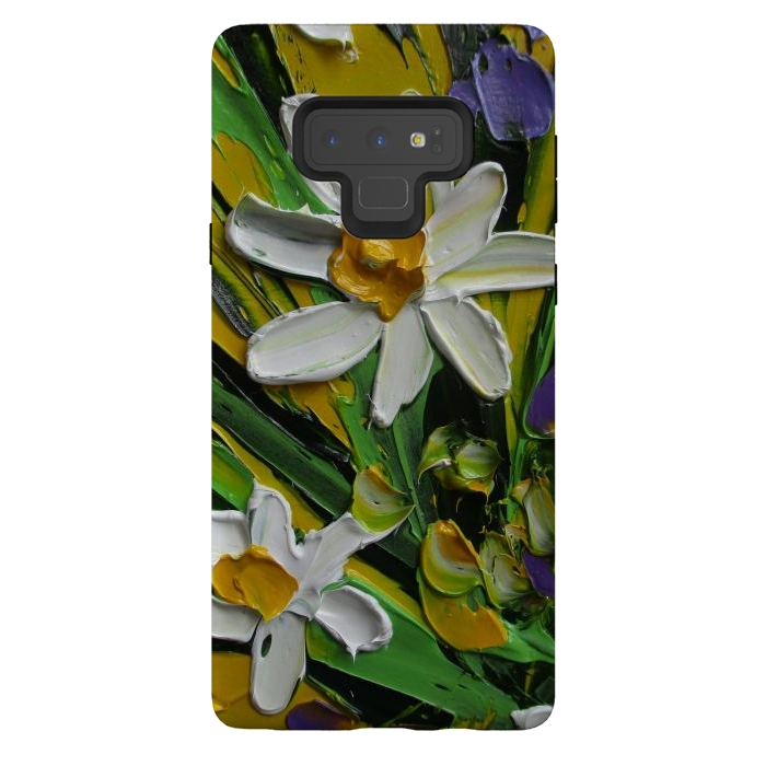 Galaxy Note 9 StrongFit Impasto flowers oil art original by ArtKingdom7