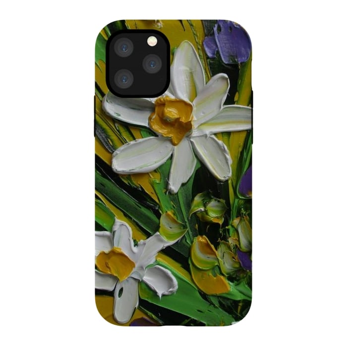 iPhone 11 Pro StrongFit Impasto flowers oil art original by ArtKingdom7