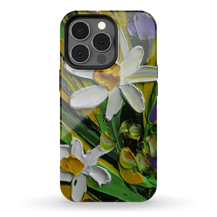 iPhone 13 pro StrongFit Impasto flowers oil art original by ArtKingdom7