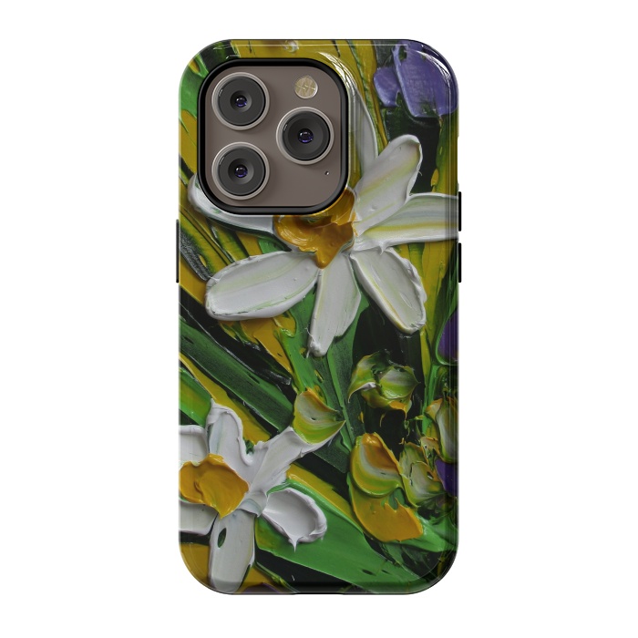 iPhone 14 Pro StrongFit Impasto flowers oil art original by ArtKingdom7