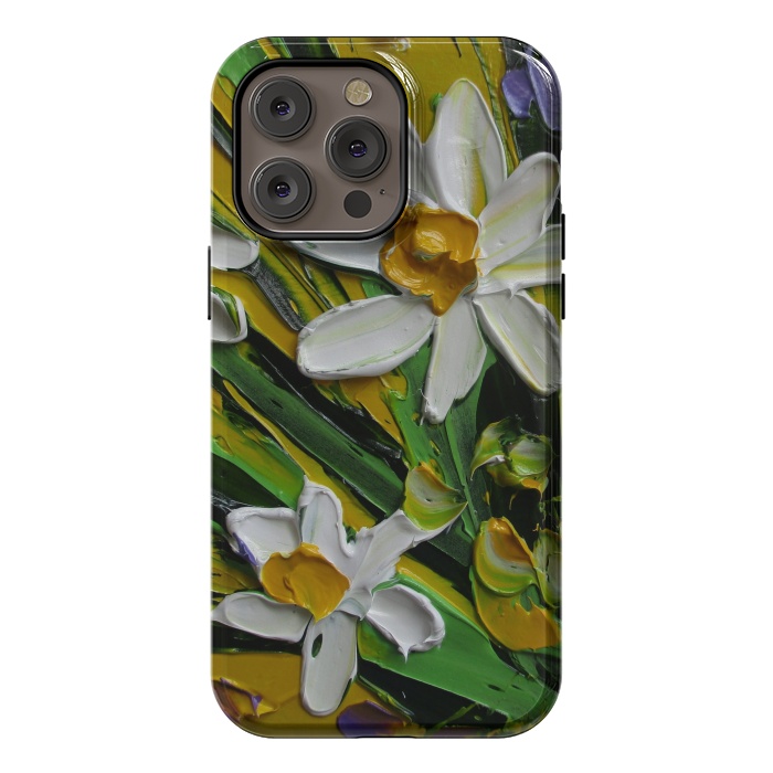 iPhone 14 Pro max StrongFit Impasto flowers oil art original by ArtKingdom7
