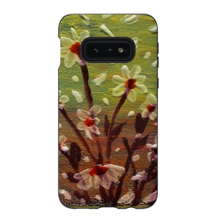 Galaxy S10e StrongFit Daisies stained glass art original acrylic by ArtKingdom7