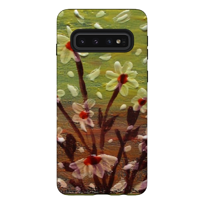 Galaxy S10 StrongFit Daisies stained glass art original acrylic by ArtKingdom7