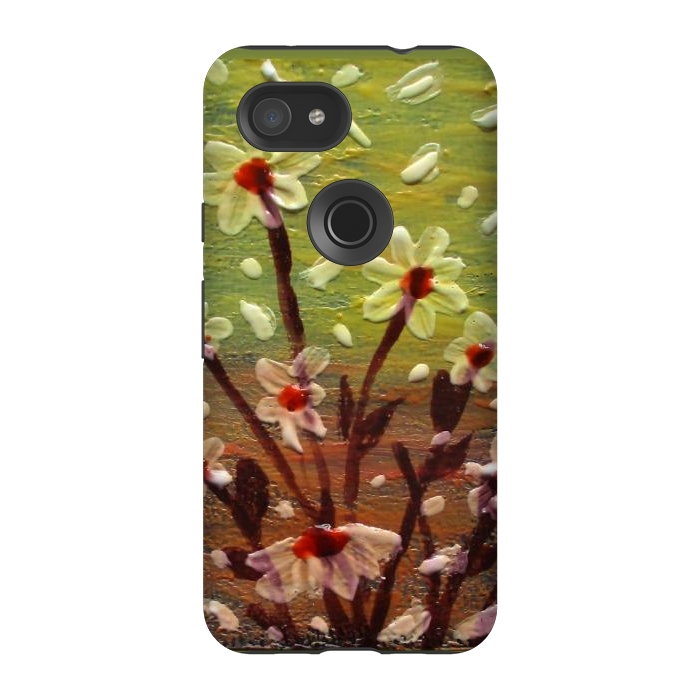Pixel 3A StrongFit Daisies stained glass art original acrylic by ArtKingdom7