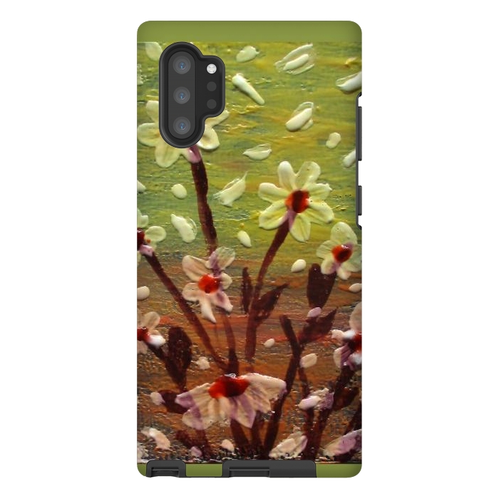 Galaxy Note 10 plus StrongFit Daisies stained glass art original acrylic by ArtKingdom7
