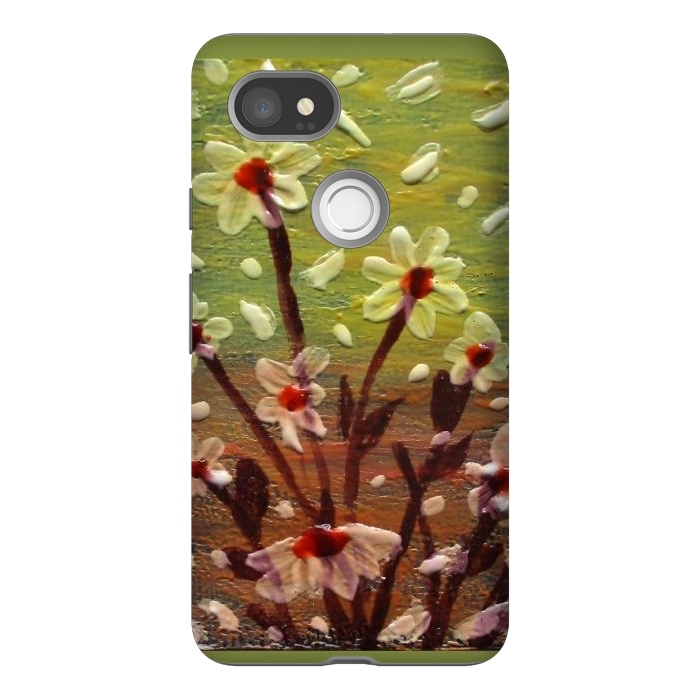 Pixel 2XL StrongFit Daisies stained glass art original acrylic by ArtKingdom7