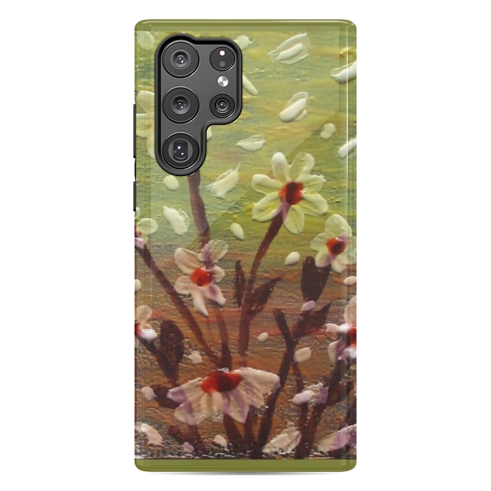 Galaxy S22 Ultra StrongFit Daisies stained glass art original acrylic by ArtKingdom7