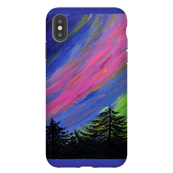 iPhone Xs Max StrongFit Aurora Borealis oil painting by ArtKingdom7