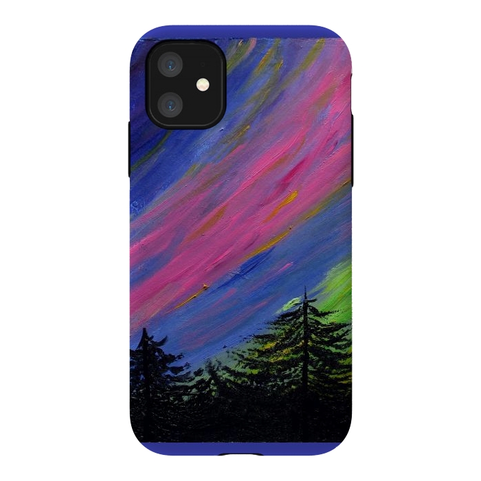 iPhone 11 StrongFit Aurora Borealis oil painting by ArtKingdom7