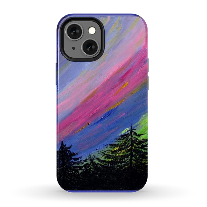 iPhone 12 mini StrongFit Aurora Borealis oil painting by ArtKingdom7