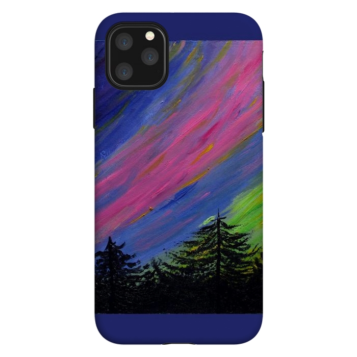 iPhone 11 Pro Max StrongFit Aurora Borealis oil painting by ArtKingdom7