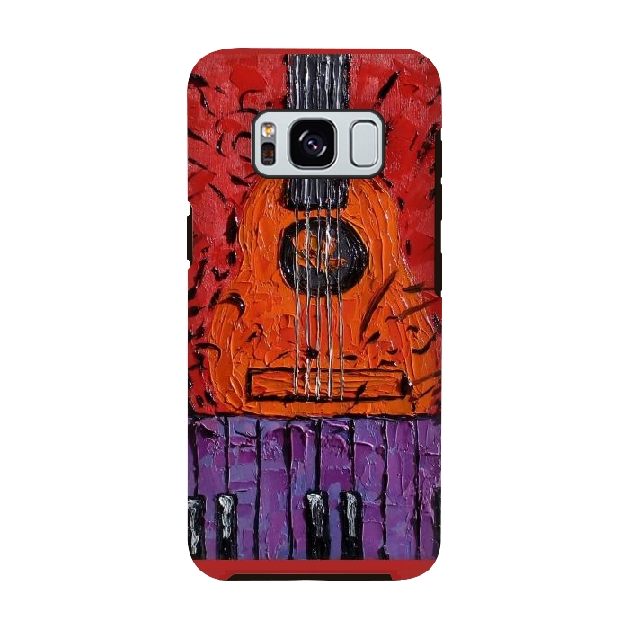 Galaxy S8 StrongFit Guitar oil painting,  palette knife art by ArtKingdom7