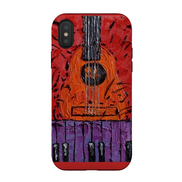 iPhone Xs / X StrongFit Guitar oil painting,  palette knife art by ArtKingdom7