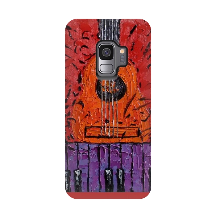 Galaxy S9 StrongFit Guitar oil painting,  palette knife art by ArtKingdom7