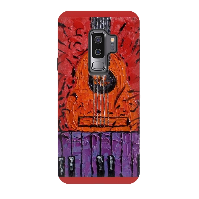 Galaxy S9 plus StrongFit Guitar oil painting,  palette knife art by ArtKingdom7