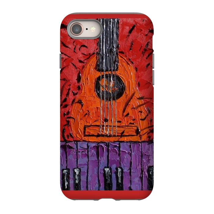 iPhone 8 StrongFit Guitar oil painting,  palette knife art by ArtKingdom7