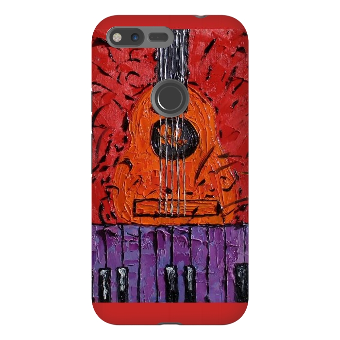 Pixel XL StrongFit Guitar oil painting,  palette knife art by ArtKingdom7