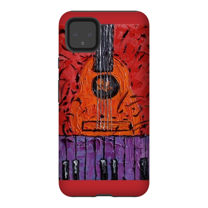 Pixel 4XL StrongFit Guitar oil painting,  palette knife art by ArtKingdom7