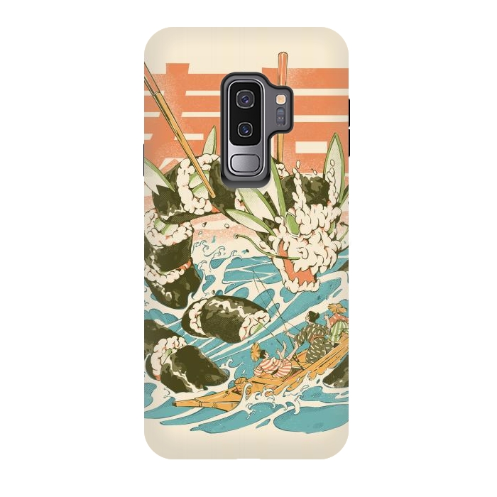 Galaxy S9 plus StrongFit Cucumber Sushi Dragon by Ilustrata