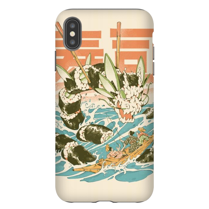 iPhone Xs Max StrongFit Cucumber Sushi Dragon by Ilustrata