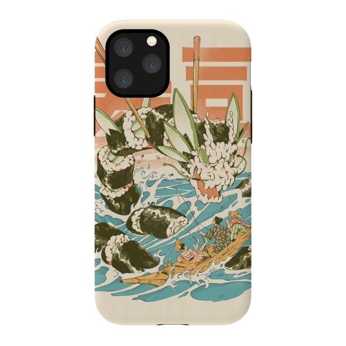 iPhone 11 Pro StrongFit Cucumber Sushi Dragon by Ilustrata
