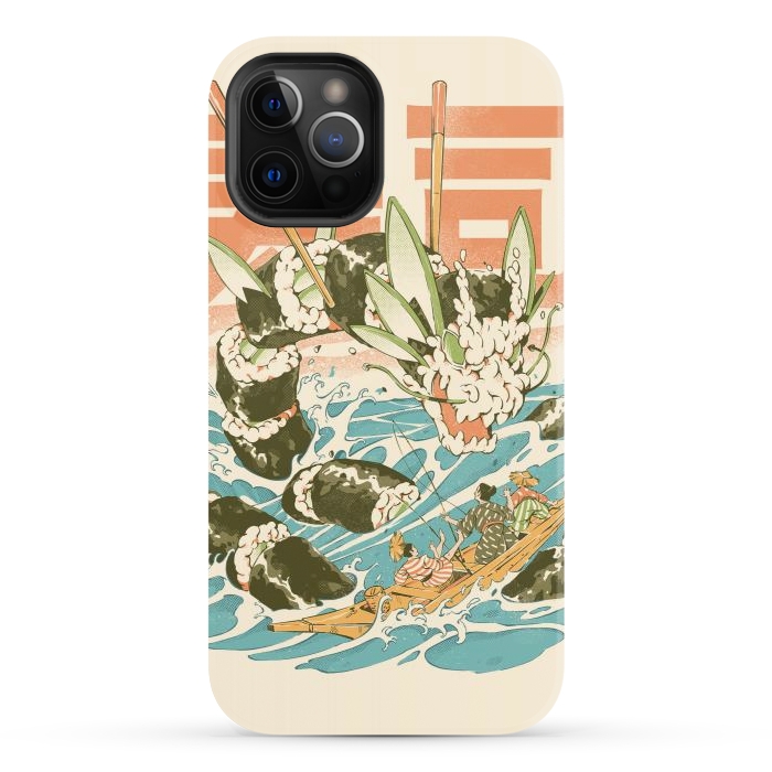 iPhone 12 Pro StrongFit Cucumber Sushi Dragon by Ilustrata