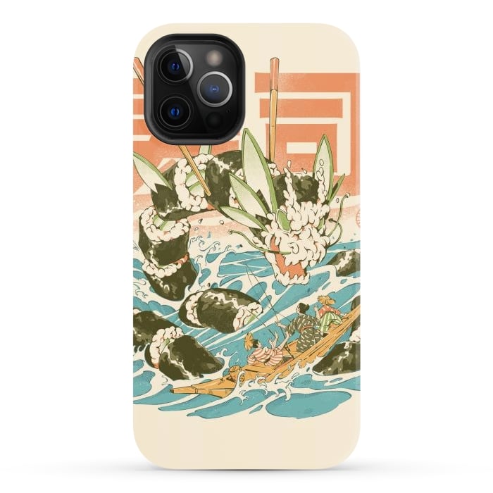 iPhone 12 Pro Max StrongFit Cucumber Sushi Dragon by Ilustrata