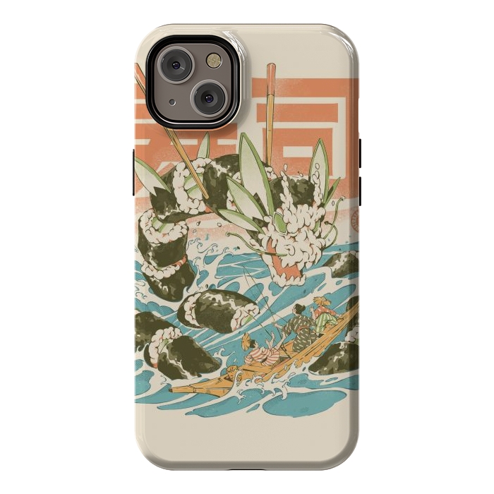 iPhone 14 Plus StrongFit Cucumber Sushi Dragon by Ilustrata