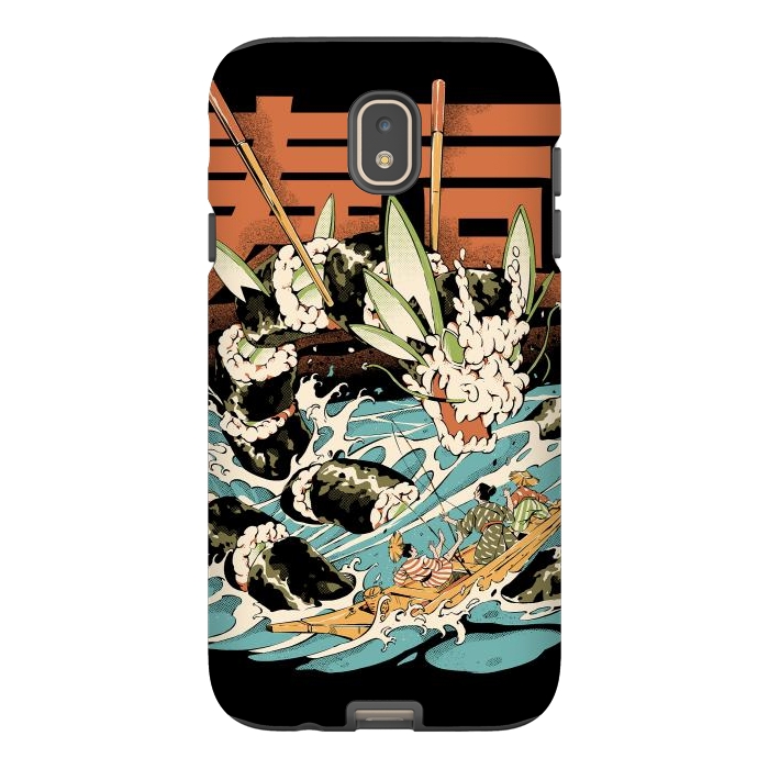 Galaxy J7 StrongFit Cucumber Sushi Dragon - Black by Ilustrata