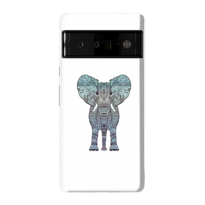 Pixel 6 Pro StrongFit Elephant Blue by Monika Strigel