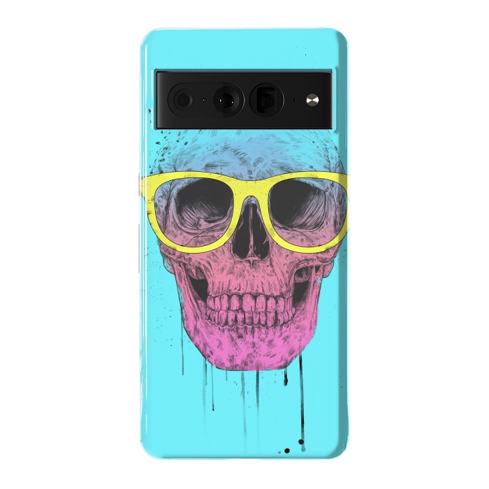 Pixel 7 Pro StrongFit Pop Art Skull With Glasses by Balazs Solti
