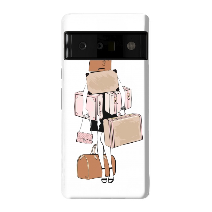 Pixel 6 Pro StrongFit Woman with luggage by Martina