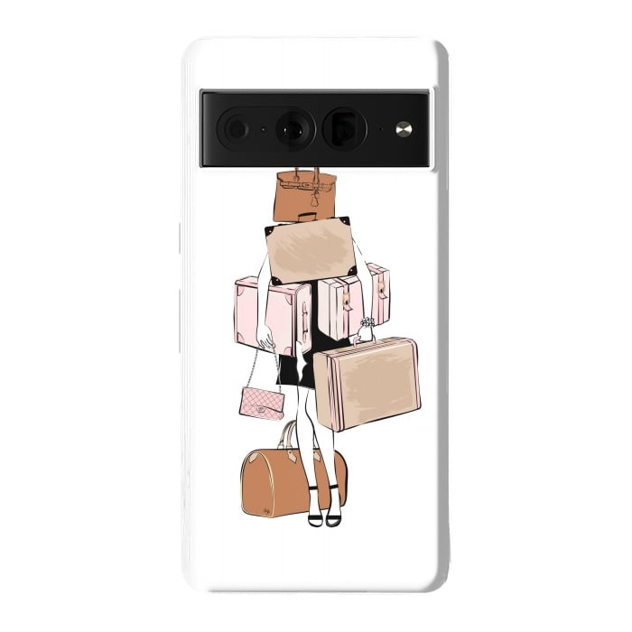 Pixel 7 Pro StrongFit Woman with luggage by Martina