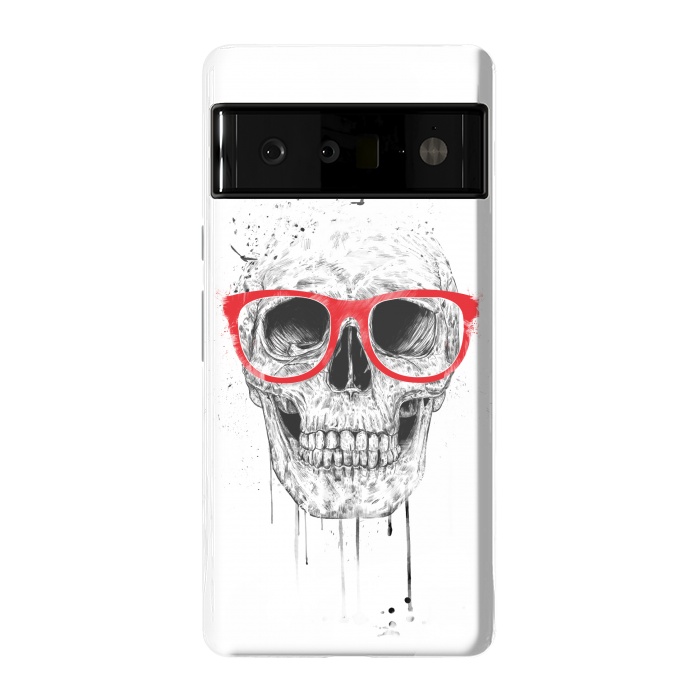Pixel 6 Pro StrongFit Skull with red glasses by Balazs Solti