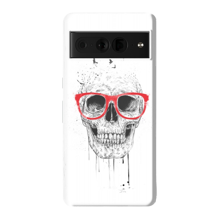 Pixel 7 Pro StrongFit Skull with red glasses by Balazs Solti