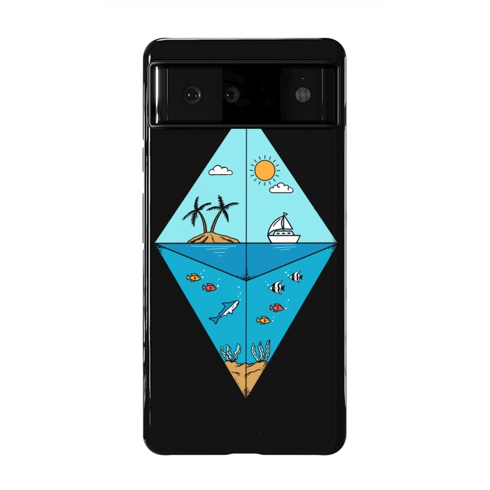 Pixel 6 StrongFit Diamond Landscape Black by Coffee Man